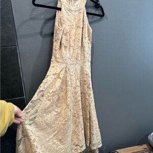 Chic High Low Lace Dress in Cream